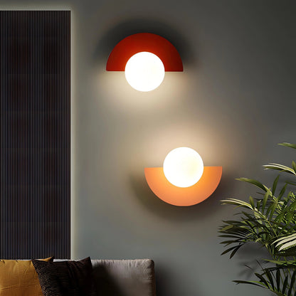 Mid-Century LED Wall Lamp featuring a stylish half-circle design, available in versatile color options to enhance any modern decor. 0