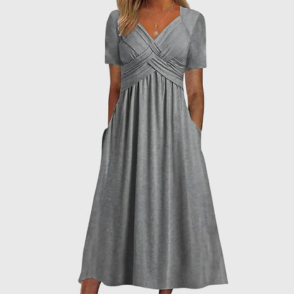 Midi dress featuring a tummy control design and a flattering A-line silhouette, perfect for versatile occasions and enhancing your figure. 2