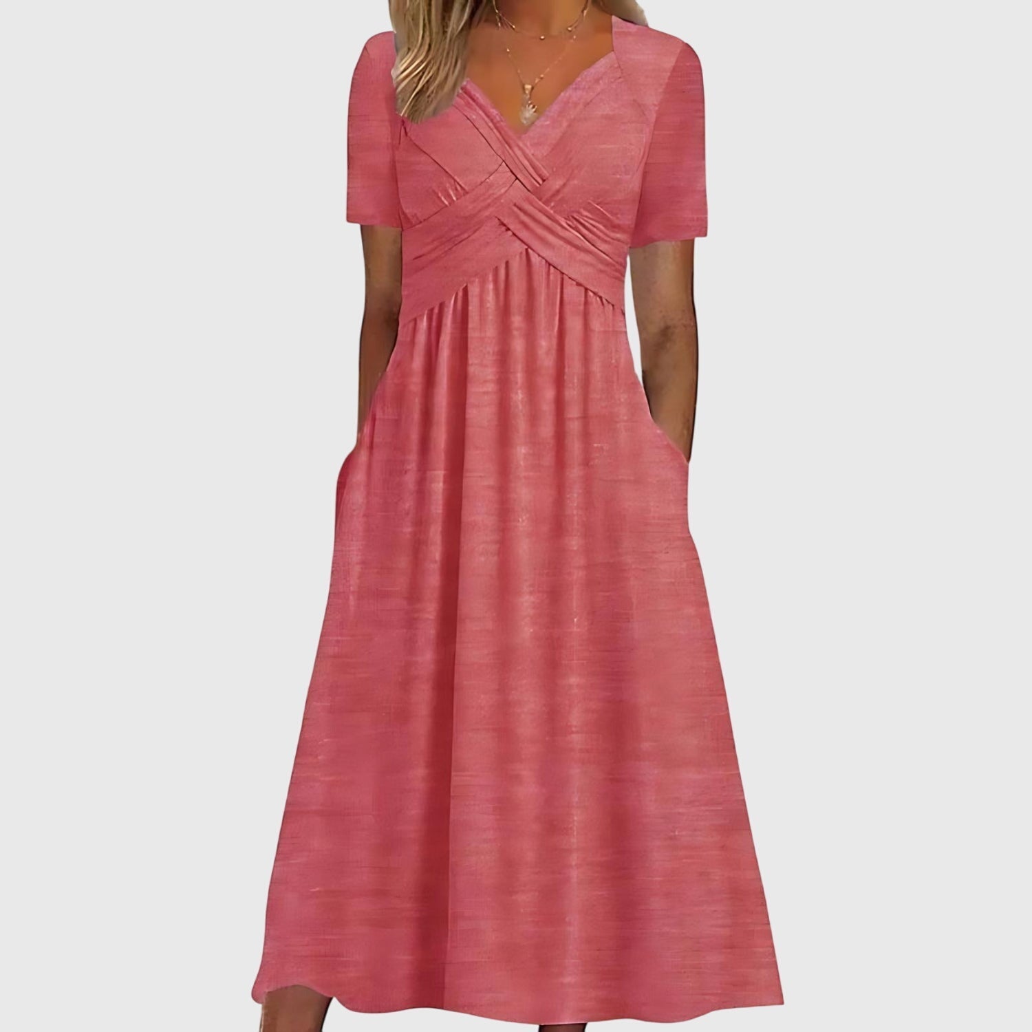 Midi dress featuring a tummy control design and a flattering A-line silhouette, perfect for versatile occasions and enhancing your figure. 3