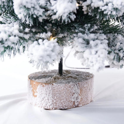 Mini Christmas tree with LED lights and snow effect, 45 cm tall, perfect for compact table decor and holiday decorations. 6