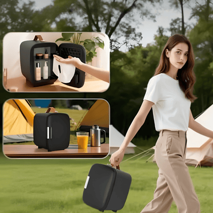 Mini Fridge for Bedroom with Cooling and Warming Functionality – Compact 4L Portable Refrigerator in Black