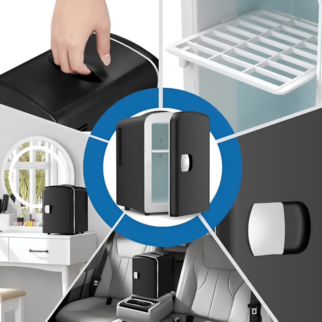 Mini Fridge for Bedroom with Energy-Efficient Cooling – 4L Portable Compact Refrigerator in Black