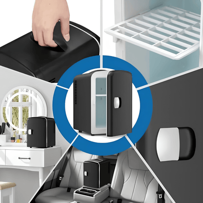 Mini Fridge for Bedroom with Energy-Efficient Cooling – 4L Portable Compact Refrigerator in Black