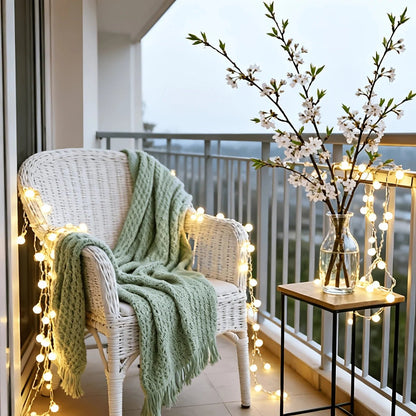 Mini globe fairy lights battery operated with warm white LED, decorative string lights available in 150cm and 300cm lengths, perfect for home decor and 3