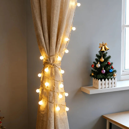 Mini globe fairy lights battery operated with warm white LED, decorative string lights available in 150cm and 300cm lengths, perfect for home decor and 2