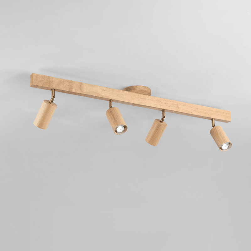 Minimalist Ceiling Lamp with Adjustable Light – Natural Wood Scandinavian Design – Ø30cm