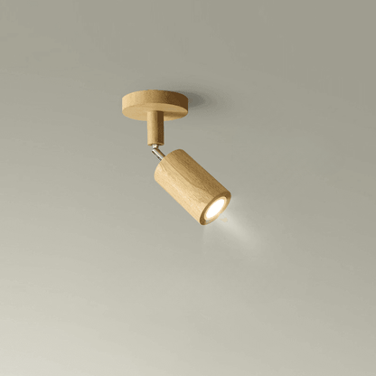 Minimalist Ceiling Lamp with Adjustable Light – Natural Wood Scandinavian Design – Ø30cm