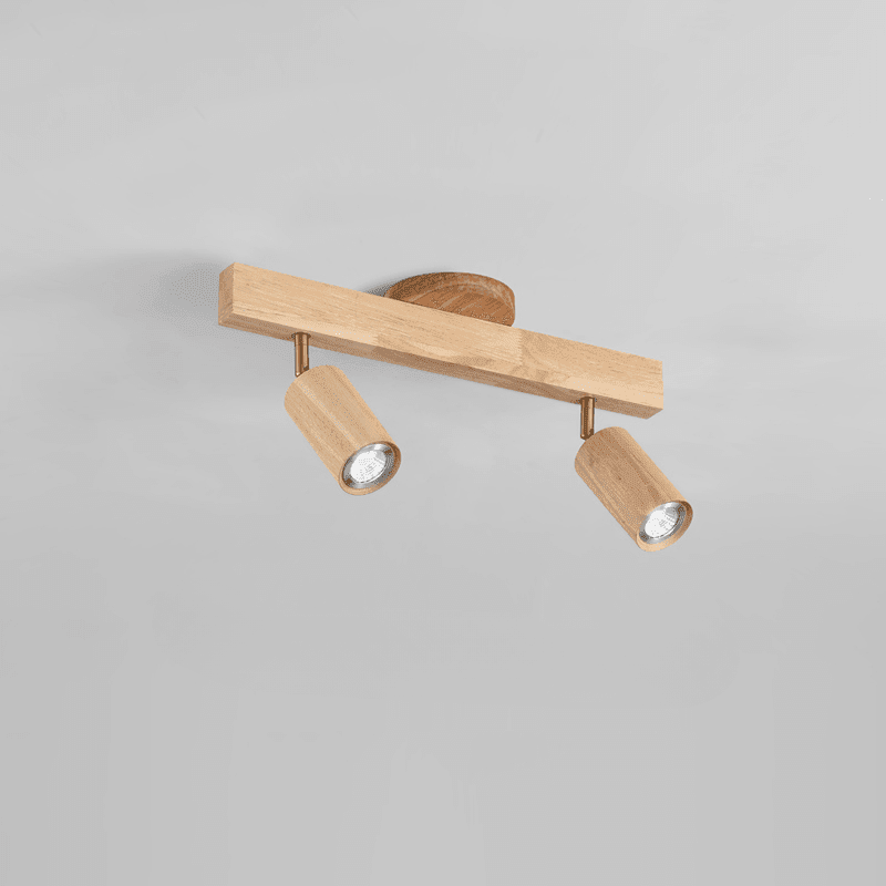 Minimalist Ceiling Lamp with Adjustable Light – Natural Wood Scandinavian Design – Ø30cm