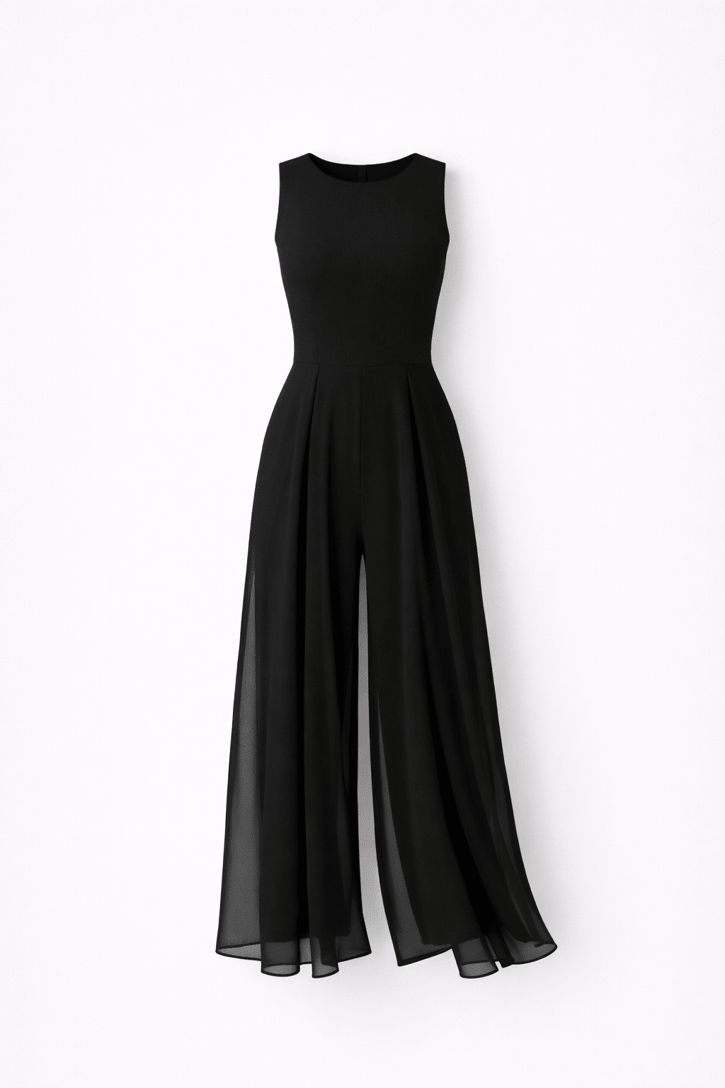 Elegant minimalist jumpsuit for women featuring a flowing silhouette, perfect for versatile styling and any occasion. 1