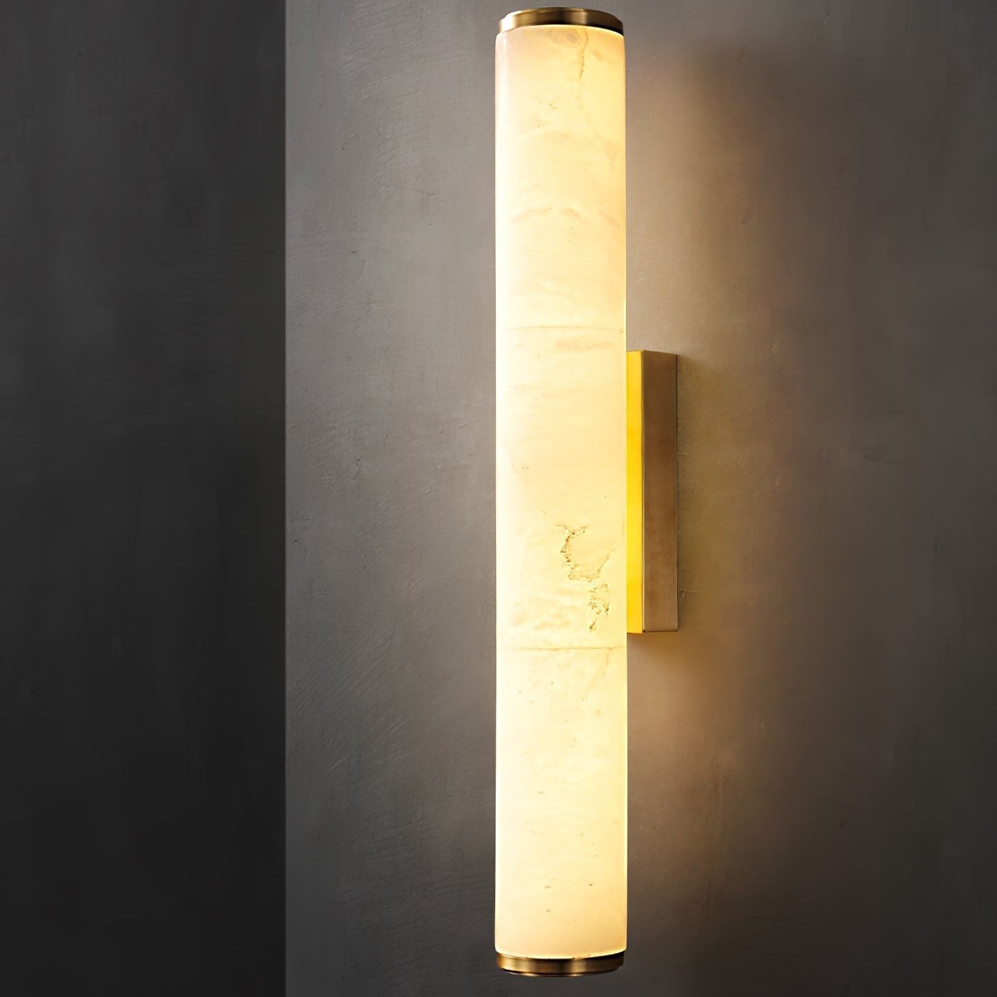 Minimalist LED wall lamp featuring integrated lighting and a stylish marble accent, designed for modern indoor spaces. 6