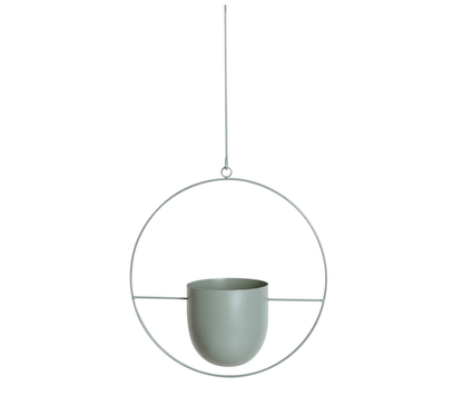 Minimalist plant hanger for hanging pots, featuring a modern metal design perfect for indoor use, showcasing versatility for various decor styles. 9