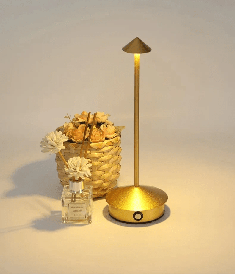 Minimalist wireless table lamp featuring a sleek design, dimmable LED functionality, and portability for indoor and outdoor use. 4