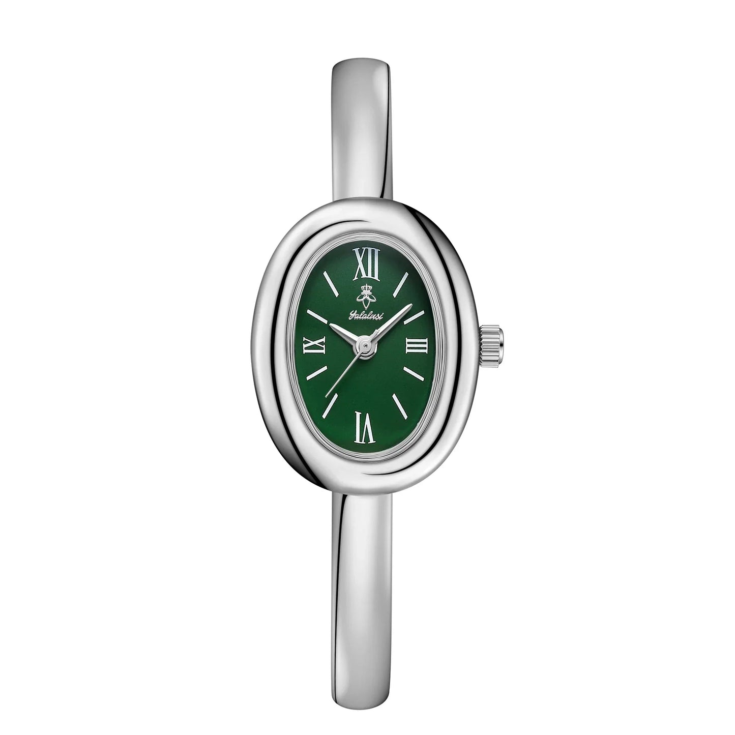 Minimalist women's watch featuring a golden glow dial and sleek stainless steel bracelet, perfect for everyday elegance. 0