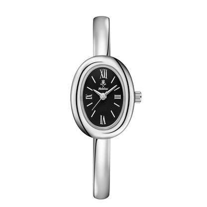 Minimalist women's watch featuring a golden glow dial and sleek stainless steel bracelet, perfect for everyday elegance. 5