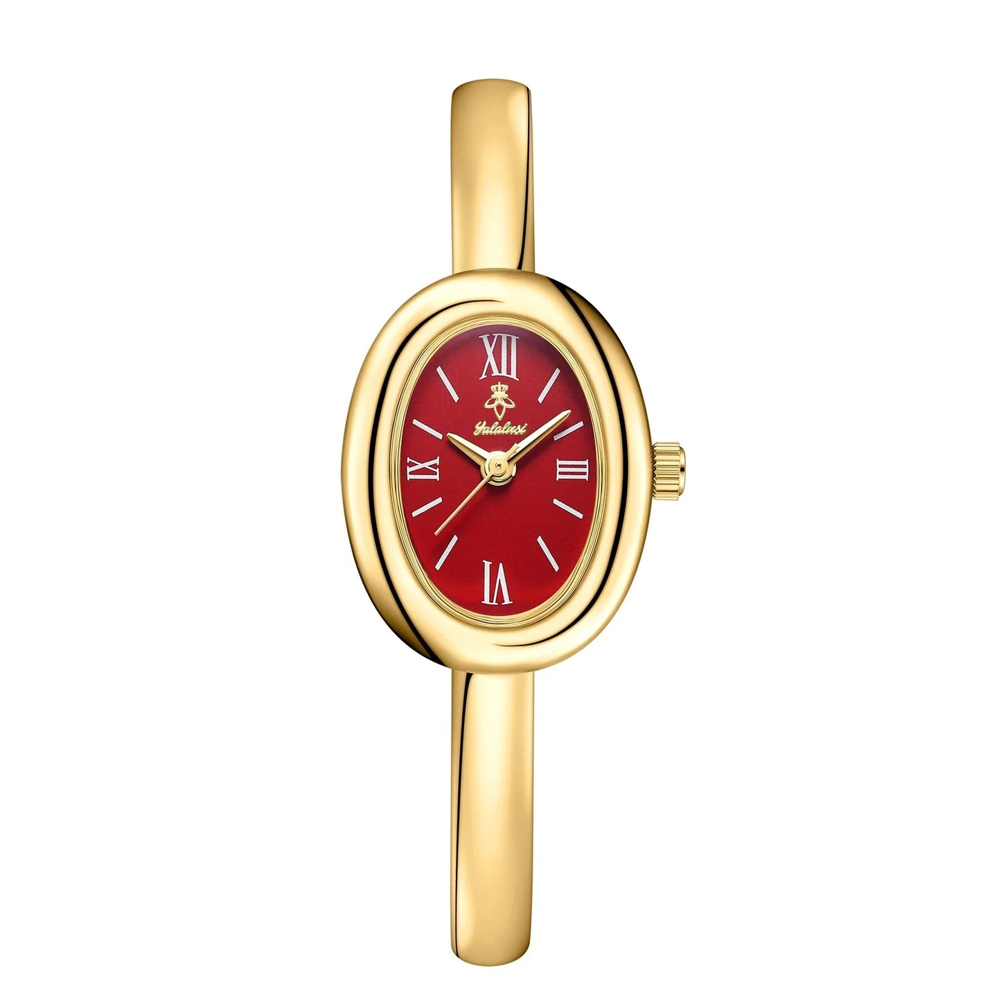 Minimalist women's watch featuring a golden glow dial and sleek stainless steel bracelet, perfect for everyday elegance. 3