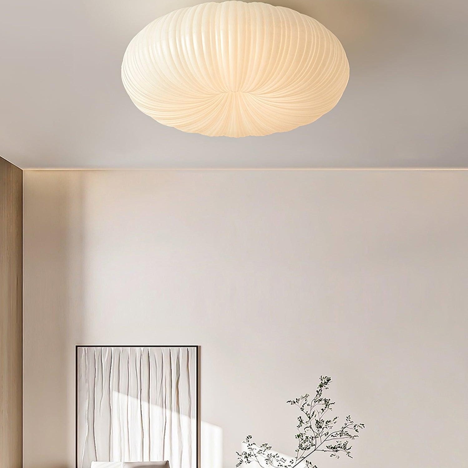 Modern ceiling lamp featuring a sleek metal and PE acrylic design, equipped with a remote dimming function for customizable lighting. 8