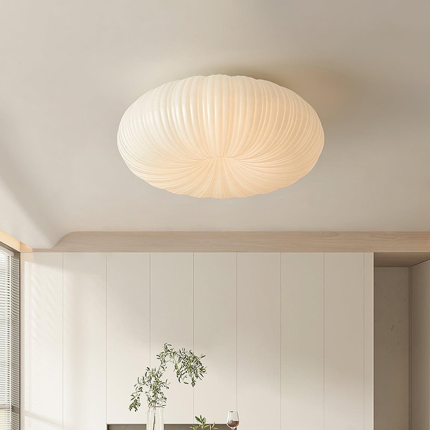 Modern ceiling lamp featuring a sleek metal and PE acrylic design, equipped with a remote dimming function for customizable lighting. 7