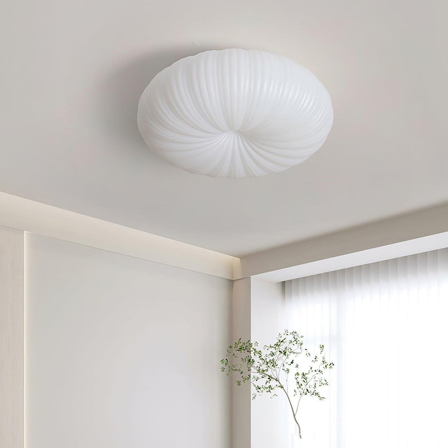 Modern ceiling lamp featuring a sleek metal and PE acrylic design, equipped with a remote dimming function for customizable lighting. 3