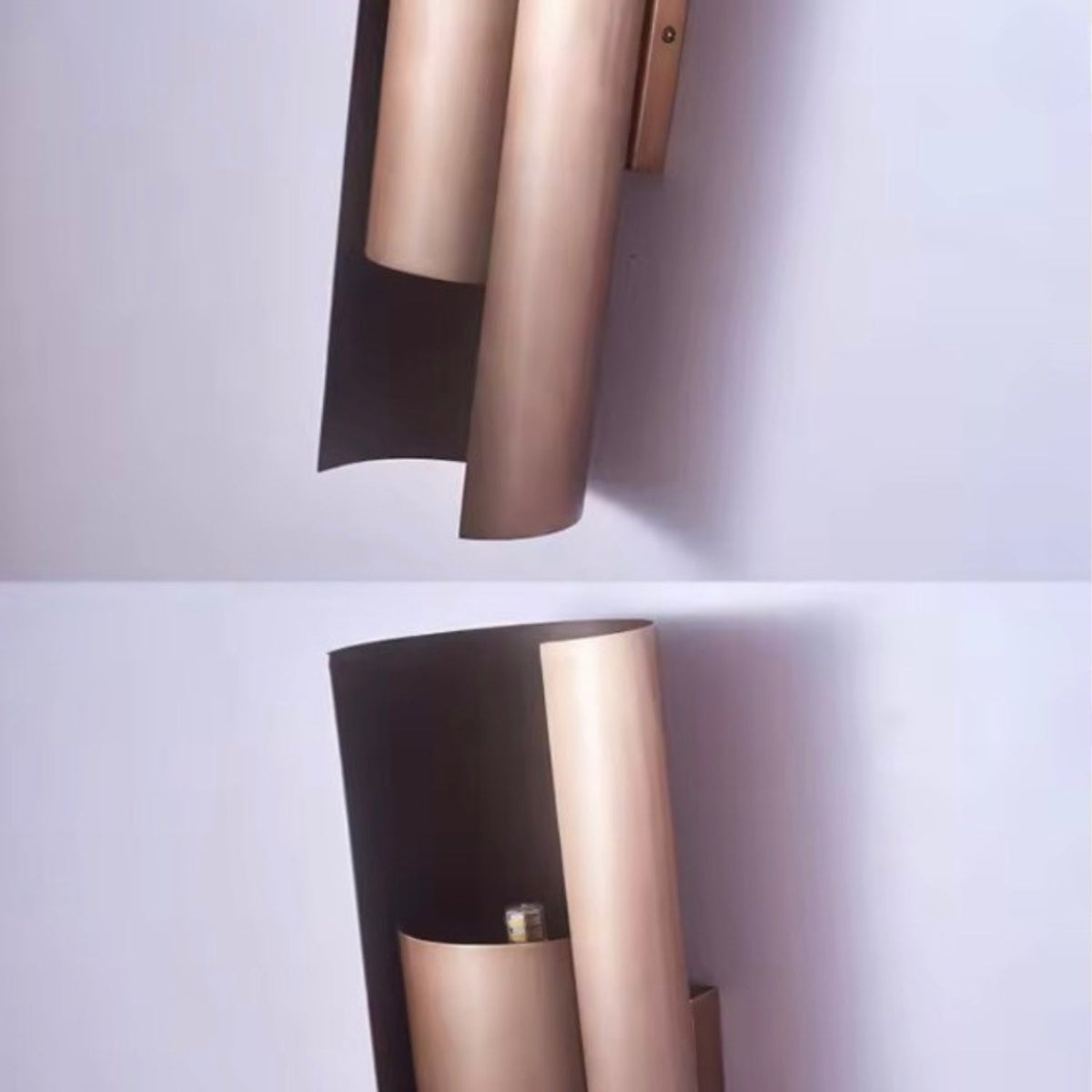 Modern minimalist wall lamp featuring a sleek stainless steel finish, designed to provide both upward and downward lighting for a contemporary ambiance in any room. 3