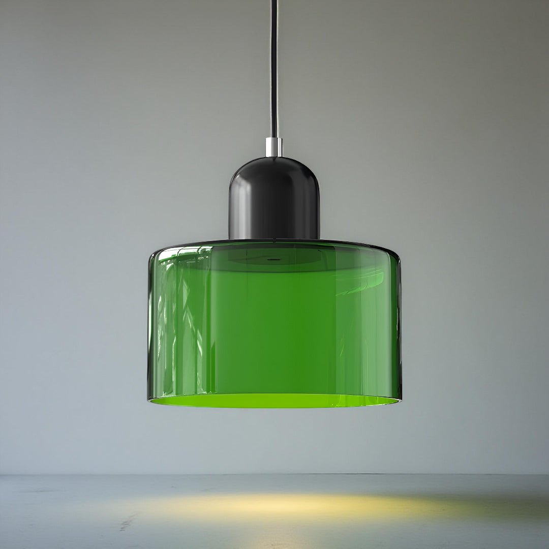 Modern pendant light featuring a sleek design with a glass shade, ideal for illuminating kitchen islands and dining areas. 21