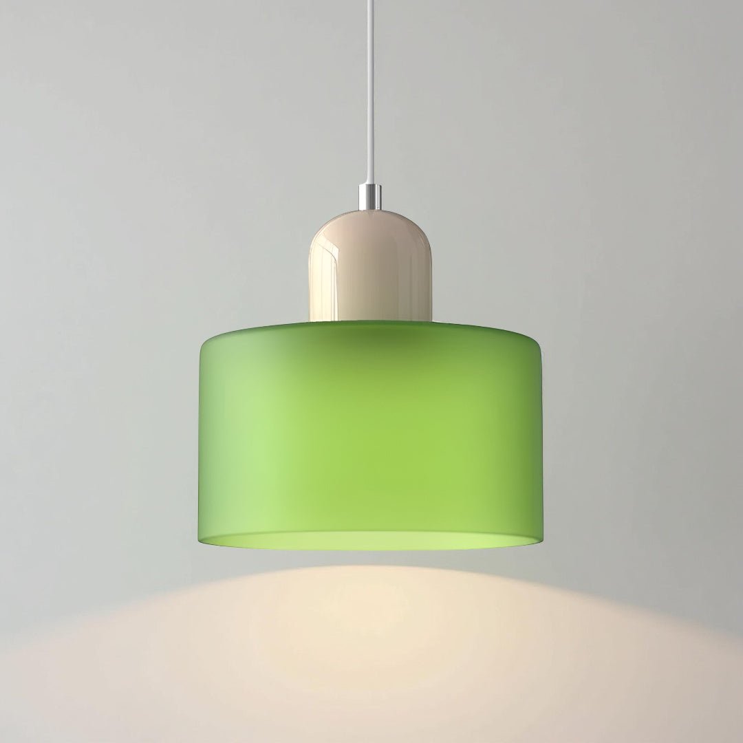 Modern pendant light featuring a sleek design with a glass shade, ideal for illuminating kitchen islands and dining areas. 17