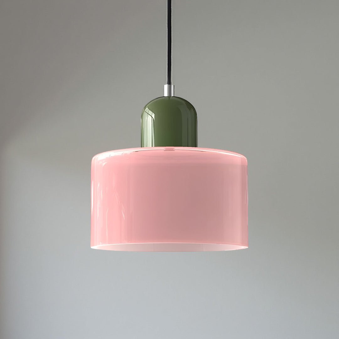 Modern pendant light featuring a sleek design with a glass shade, ideal for illuminating kitchen islands and dining areas. 27