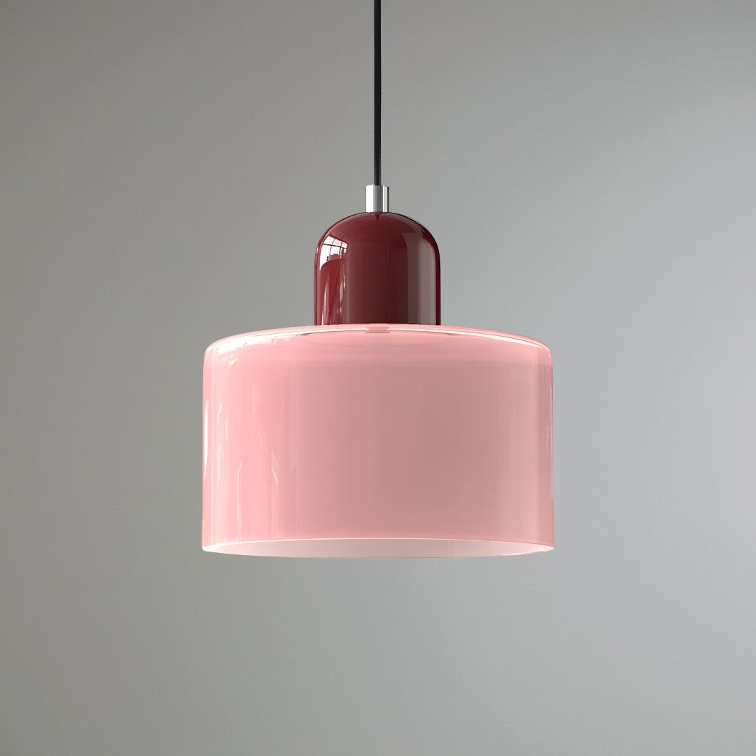 Modern pendant light featuring a sleek design with a glass shade, ideal for illuminating kitchen islands and dining areas. 26