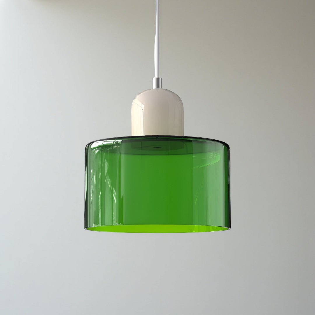 Modern pendant light featuring a sleek design with a glass shade, ideal for illuminating kitchen islands and dining areas. 13