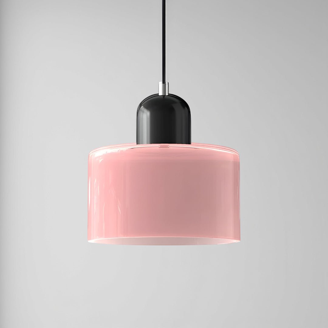 Modern pendant light featuring a sleek design with a glass shade, ideal for illuminating kitchen islands and dining areas. 19