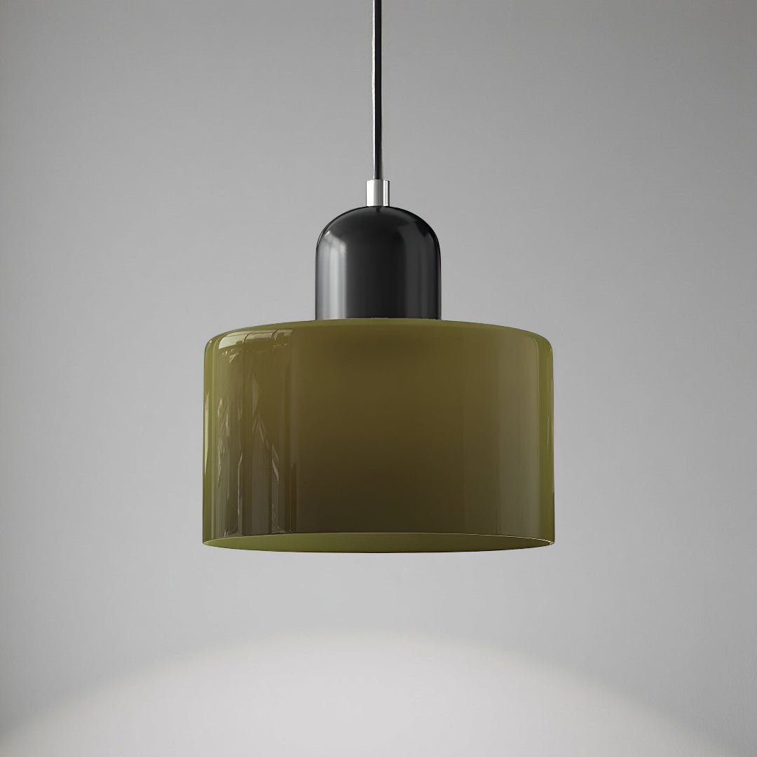 Modern pendant light featuring a sleek design with a glass shade, ideal for illuminating kitchen islands and dining areas. 3