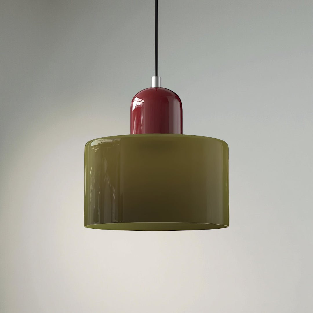 Modern pendant light featuring a sleek design with a glass shade, ideal for illuminating kitchen islands and dining areas. 2