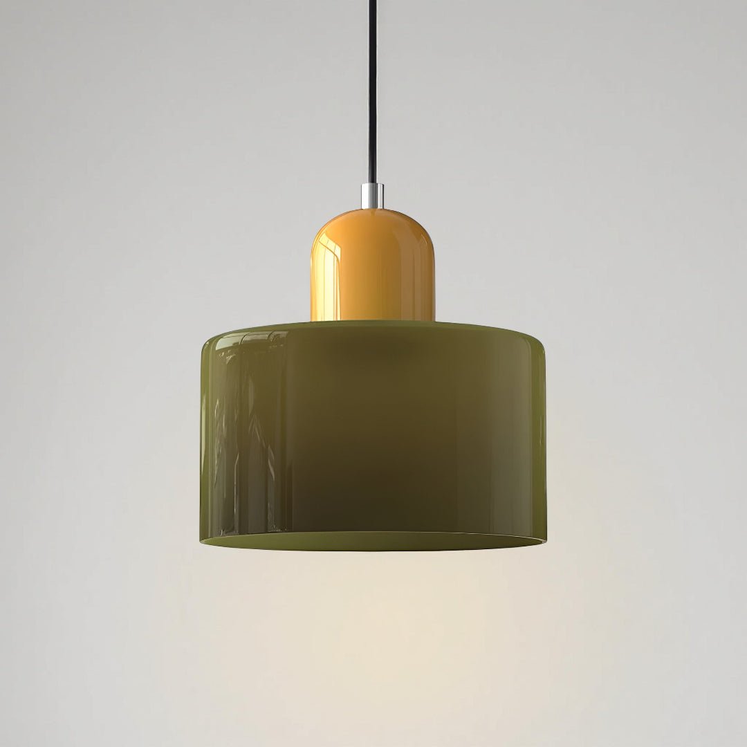 Modern pendant light featuring a sleek design with a glass shade, ideal for illuminating kitchen islands and dining areas. 5