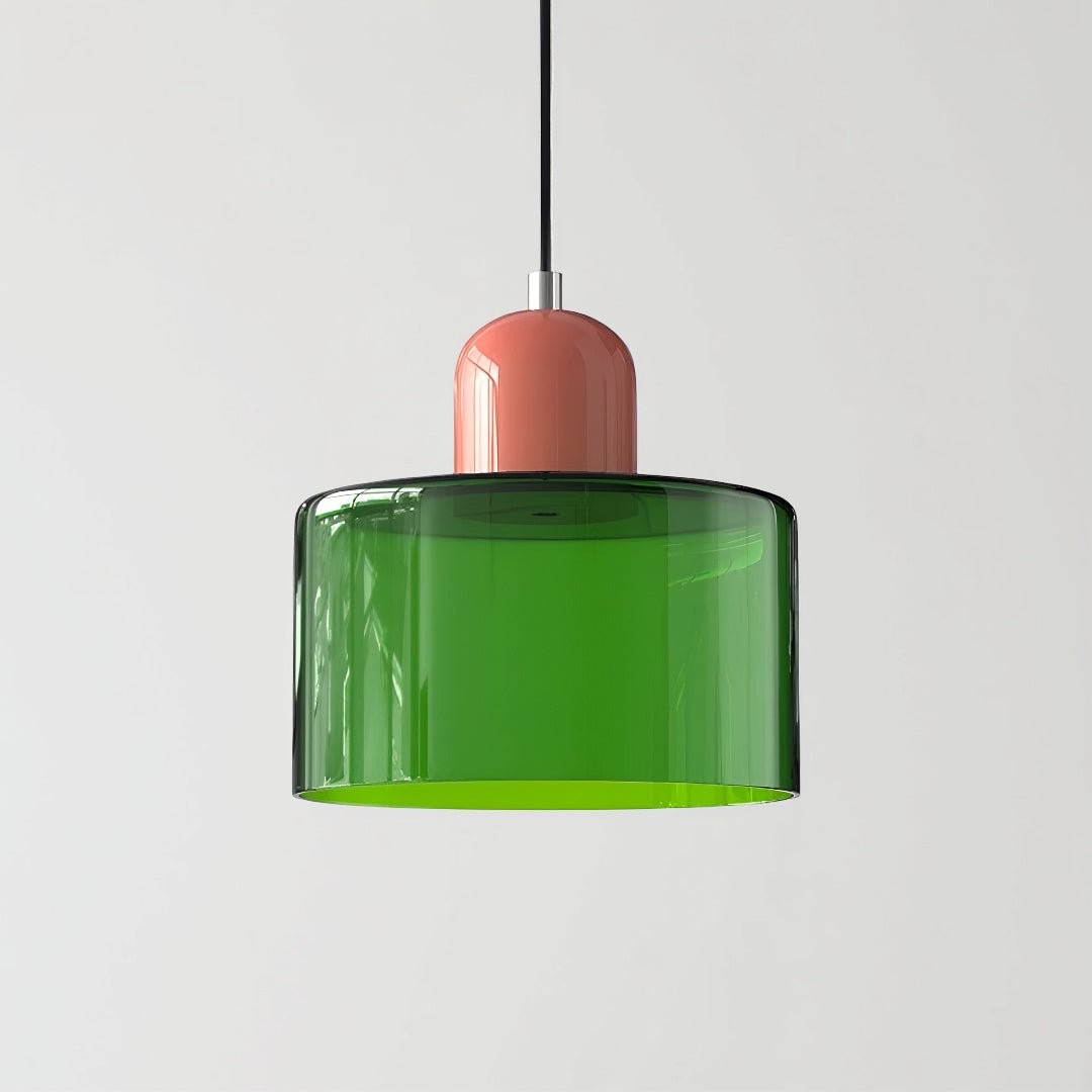 Modern pendant light featuring a sleek design with a glass shade, ideal for illuminating kitchen islands and dining areas. 29