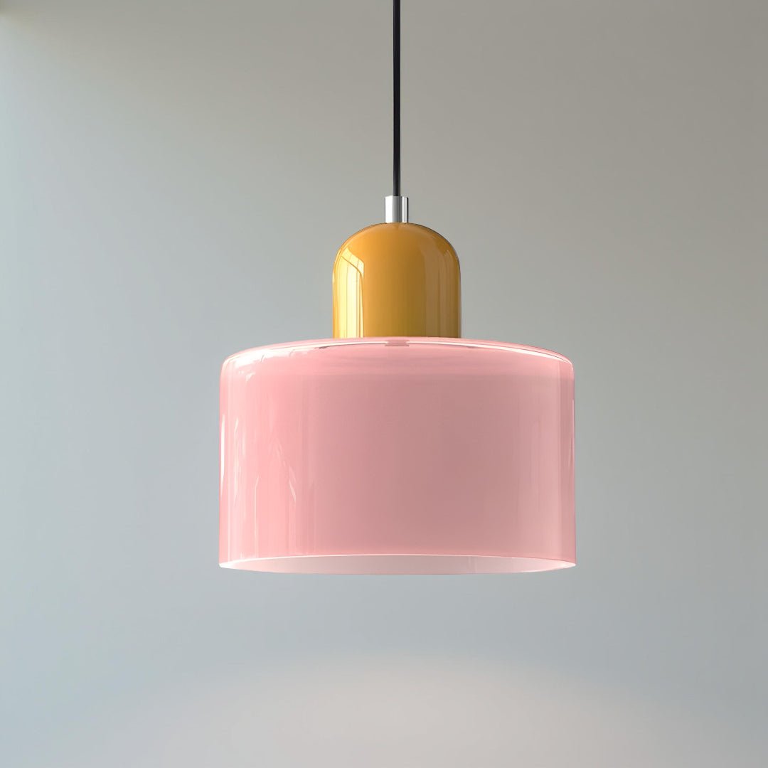 Modern pendant light featuring a sleek design with a glass shade, ideal for illuminating kitchen islands and dining areas. 11