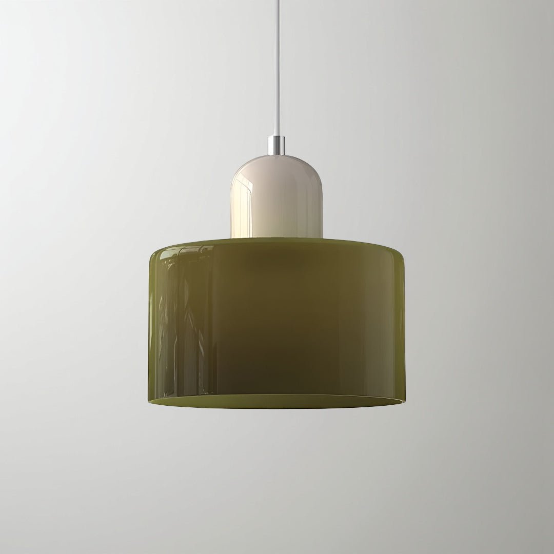 Modern pendant light featuring a sleek design with a glass shade, ideal for illuminating kitchen islands and dining areas. 7