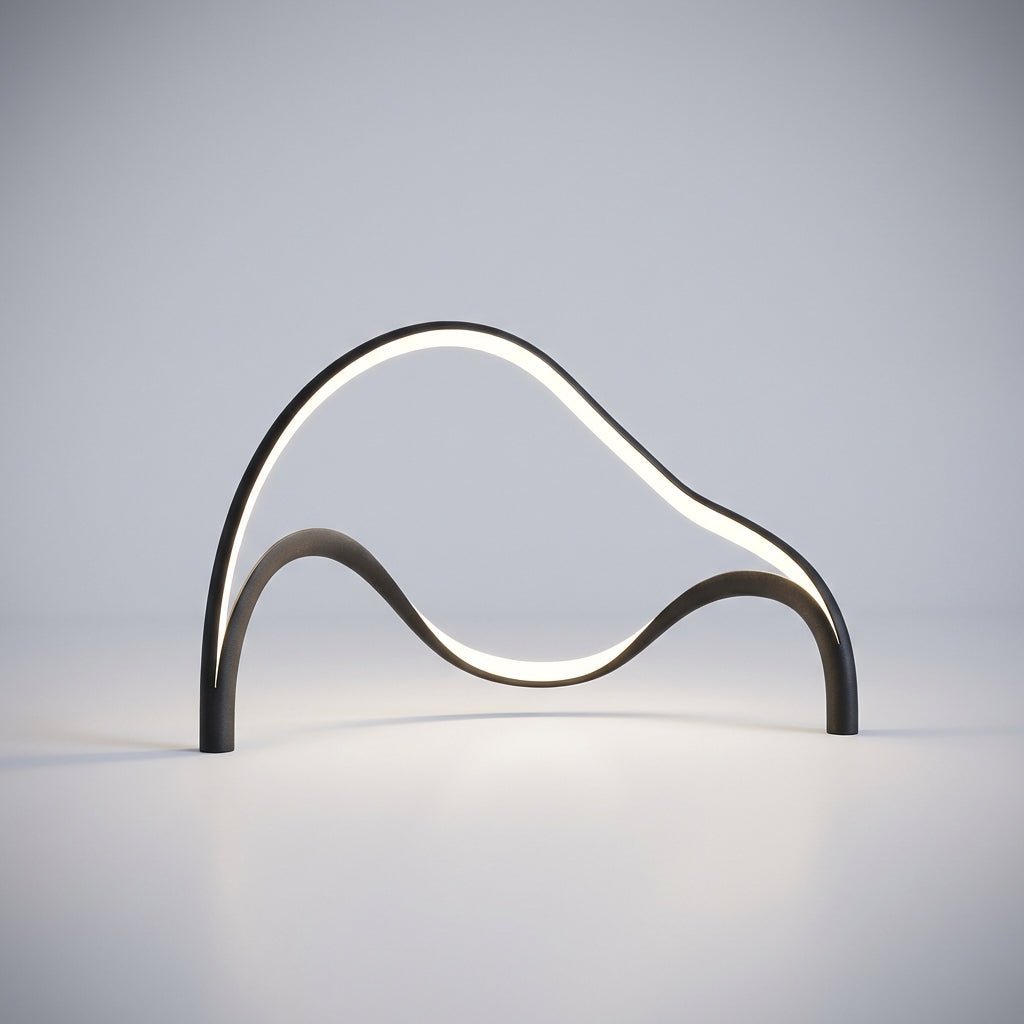 Modern table lamp featuring an integrated LED light with a sleek metal and acrylic finish, designed for compact use on bedside tables or desks. 1