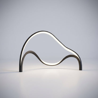 Modern table lamp featuring an integrated LED light with a sleek metal and acrylic finish, designed for compact use on bedside tables or desks. 1