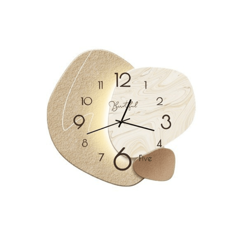Modern wall clock featuring silent movement and clear numbers, designed in a minimalist Scandinavian style, perfect for contemporary home decor. 1