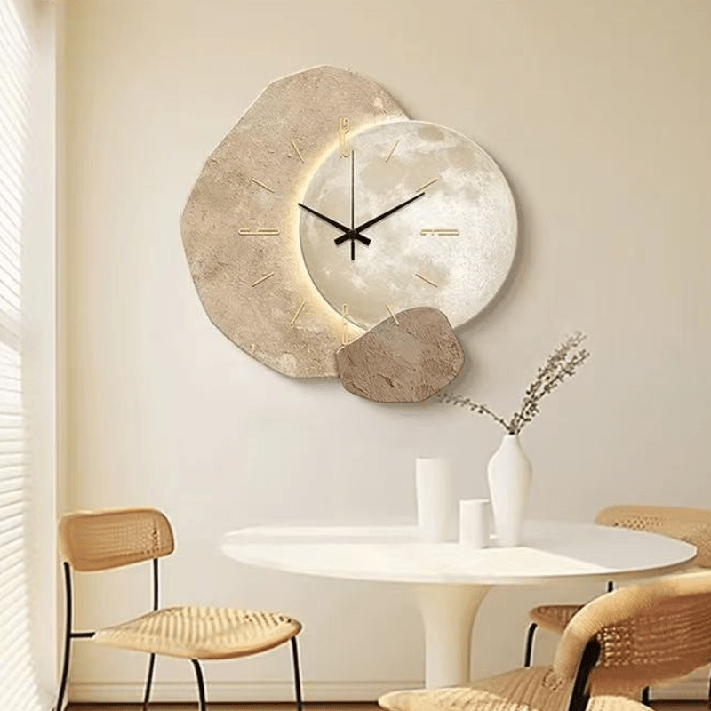 Modern wall clock featuring silent movement and clear numbers, designed in a minimalist Scandinavian style, perfect for contemporary home decor. 4