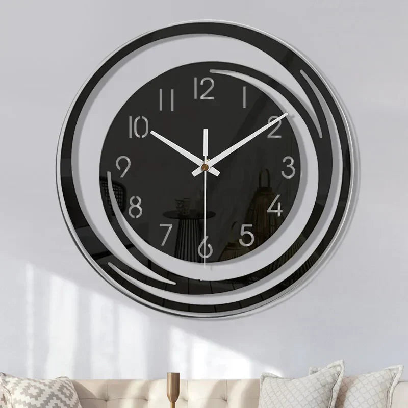 Modern wall clock featuring silent quartz movement and a stylish 3D acrylic design, perfect for Scandinavian style home decor. 2