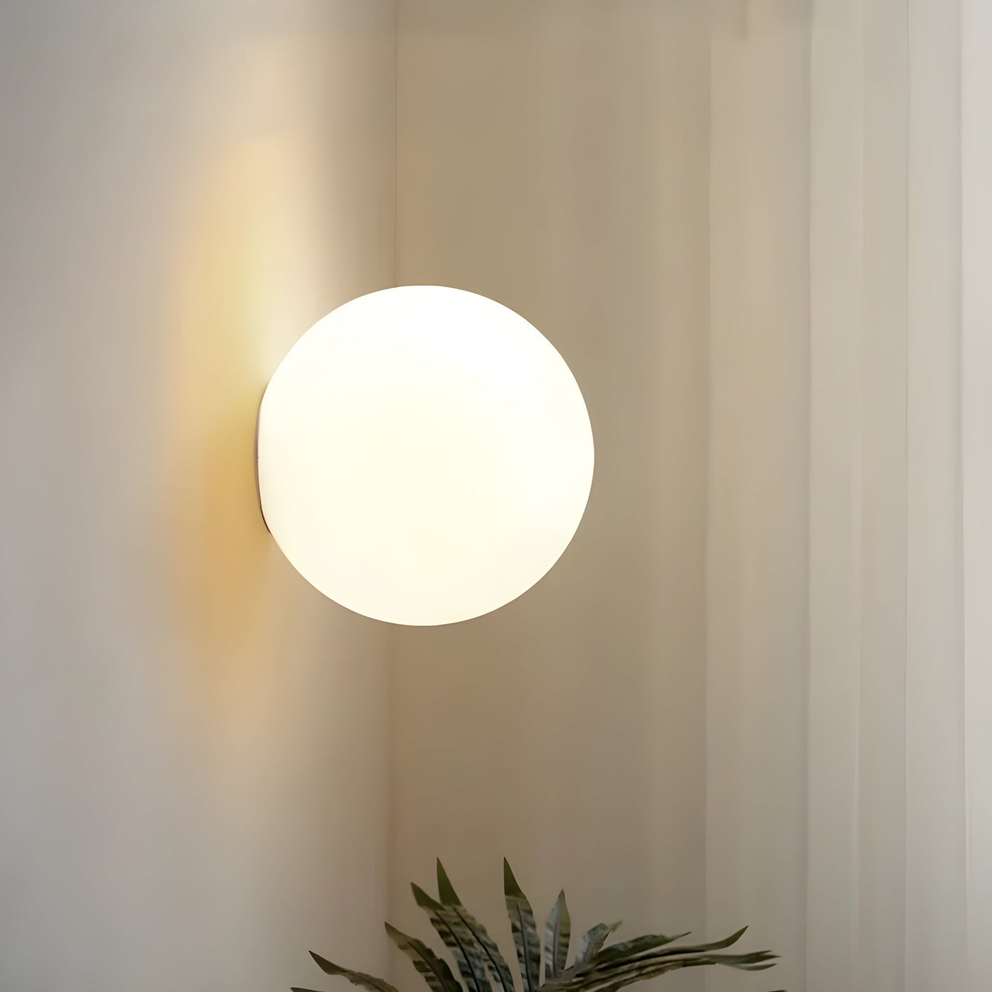 Modern wall lamp featuring a frosted glass shade, showcasing a sleek minimalist design perfect for contemporary decor and stylish wall sconce lighting. 6