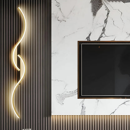 Modern wall light featuring a minimalist curved design, energy-efficient LED technology, and a sleek white metal fixture, perfect for enhancing indoor spaces. 2