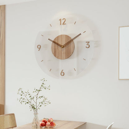Modern wooden wall clock featuring a 35cm Scandinavian design, perfect for enhancing stylish home decor with a minimalist and contemporary aesthetic. 3