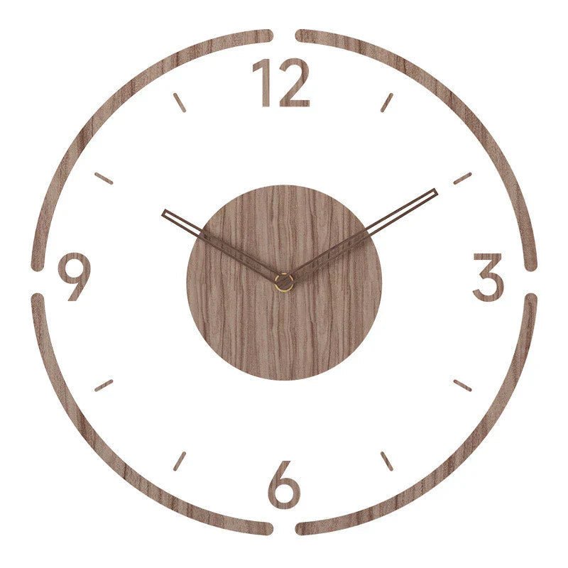 Modern wooden wall clock featuring a 35cm Scandinavian design, perfect for enhancing stylish home decor with a minimalist and contemporary aesthetic. 1