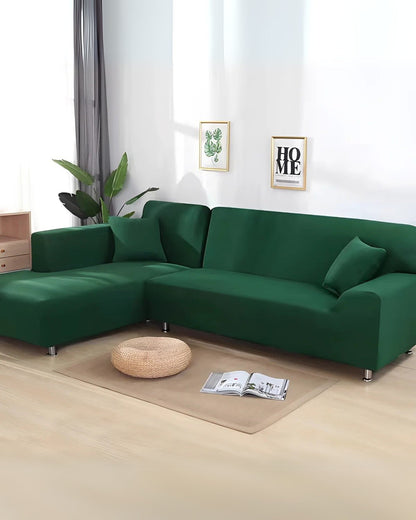 Modular sofa cover for sectional sofas made of flexible milk silk fabric, featuring an elegant modern design, suitable for sofas measuring 93-118 inches. 4