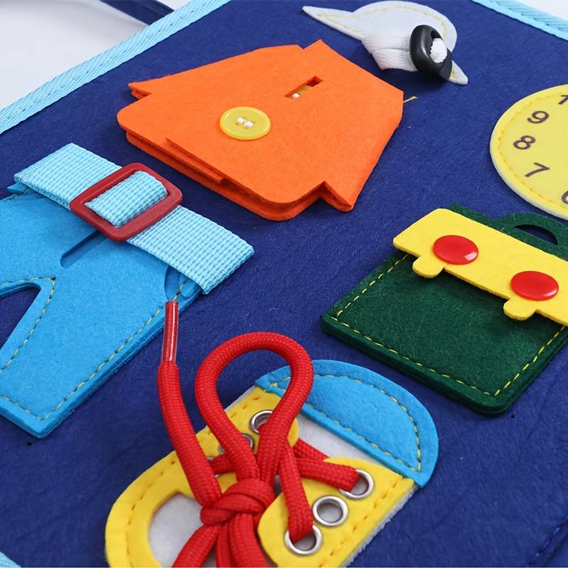 Montessori Busy Book for Toddlers ages 2-5 featuring fine motor skills activities, designed as an interactive quiet book made from soft, non 2