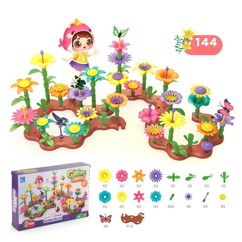 Montessori Flower Building Set for Kids featuring vibrant, colorful pieces designed to enhance hands-on learning and fine motor skills, perfect for creative play and educational development 7