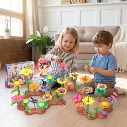 Montessori Flower Building Set for Kids featuring vibrant, colorful pieces designed to enhance hands-on learning and fine motor skills, perfect for creative play and educational development 1