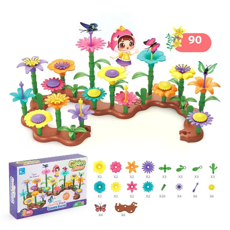Montessori Flower Building Set for Kids featuring vibrant, colorful pieces designed to enhance hands-on learning and fine motor skills, perfect for creative play and educational development 0