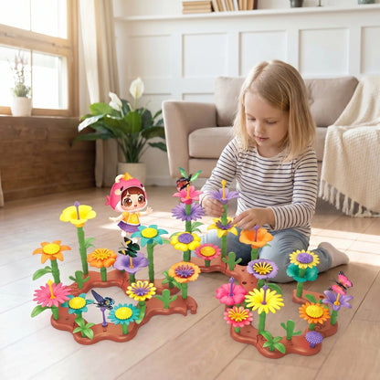 Montessori Flower Building Set for Kids featuring vibrant, colorful pieces designed to enhance hands-on learning and fine motor skills, perfect for creative play and educational development 5